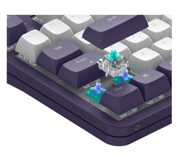 DARK PROJECT ALU87A Violet/White G3MS Mech RGB - 1301393 - zdjęcie 5